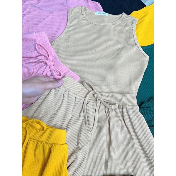 Set Bộ Thun Tăm Ba Lỗ Bozip Siêu Xinh