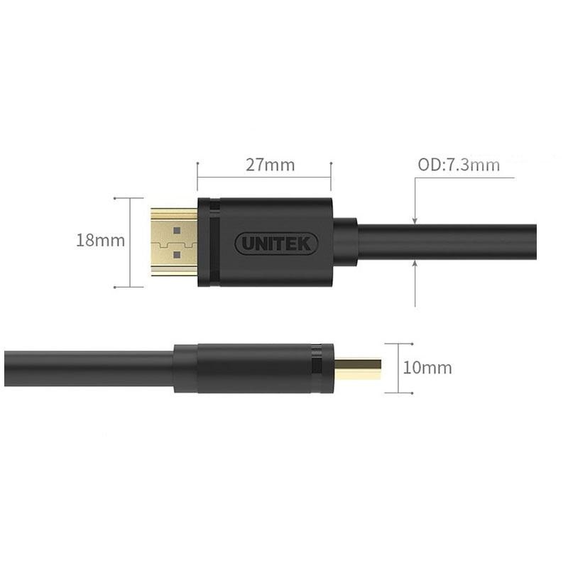 Cáp HDMI Unitek Y-C142M dài 10m hỗ trợ chất lượng 4K UltraHD và âm thanh 7.1 - bảo hành 12 tháng (Đen)