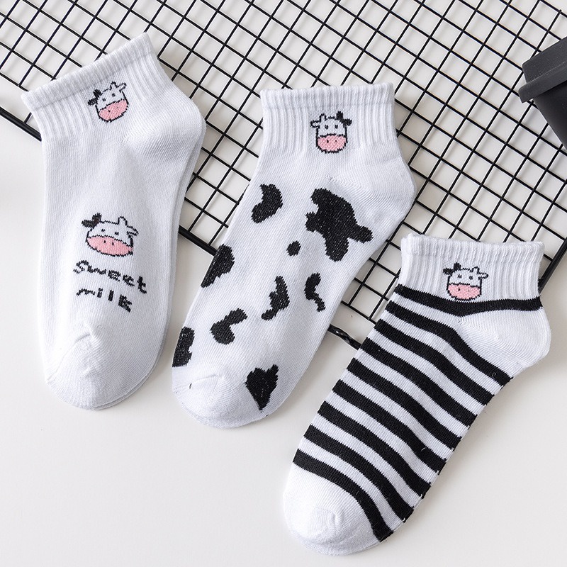 Tất Cổ Ngắn Dễ Thương Cotton Thêu Hình Trái Cây Nhiều Màu Sắc Thoáng Khí Mát Mẻ - Vớ Nữ Siêu Dễ Thương Cho Các Bạn Nữ