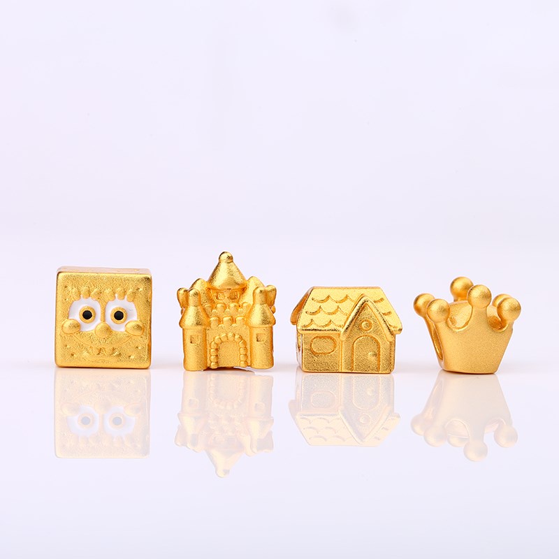 Mặt Dây Chuyền Bằng Đồng Mạ Vàng Hình Vương Miện Hoạt Hình DIY