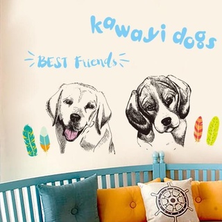Decal dán tường - Giấy dán tường - Đôi cún xinh - kiddecals Zooyoo
