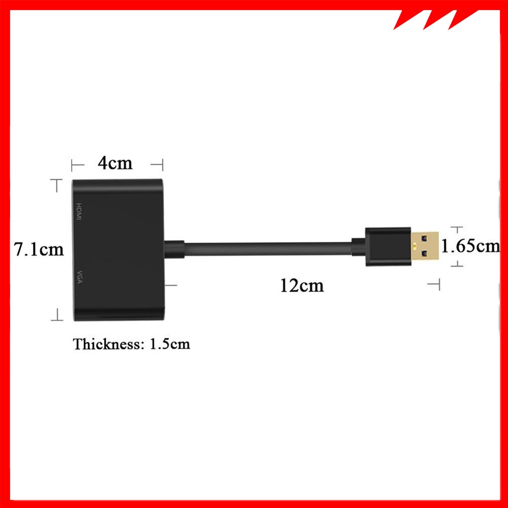 Bộ ChuyểN ĐổI Mở RộNg MặT Gương USB 3.0 2.0 Sang HDMI 4K VGA 1080P 3.5mm HDTV
