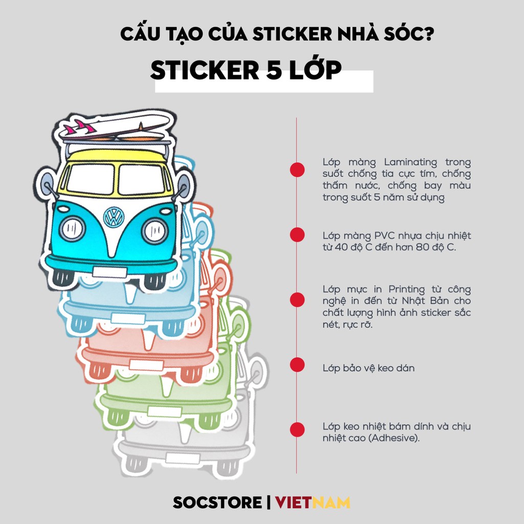 Sticker chủ đề Vans Sóc Store chống nước custom, dán trang trí mũ bảo hiểm nửa đầu, nón bảo hiểm 3 phần 4