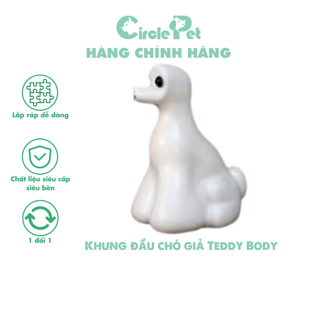 Khung Đầu Chó Giả Poodle Teddy Body Màu Trắng Dễ Dàng Lắp Ráp Chắc Chắn Chất Liệu An Toàn Cho Ngừoi Sử Dụng - Circle Pet