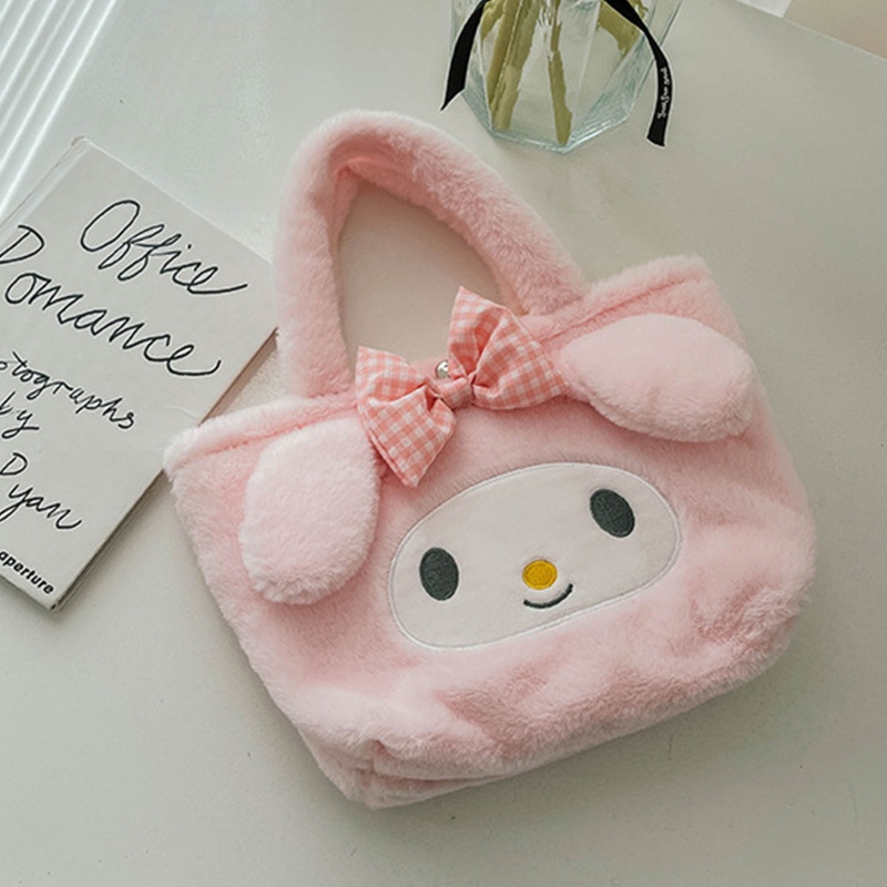 Túi Xách Đeo Vai Hình Búp Bê Hoạt Hình Phủ Lông Nhiều Màu Sắc Dễ Thương Cho Nữ