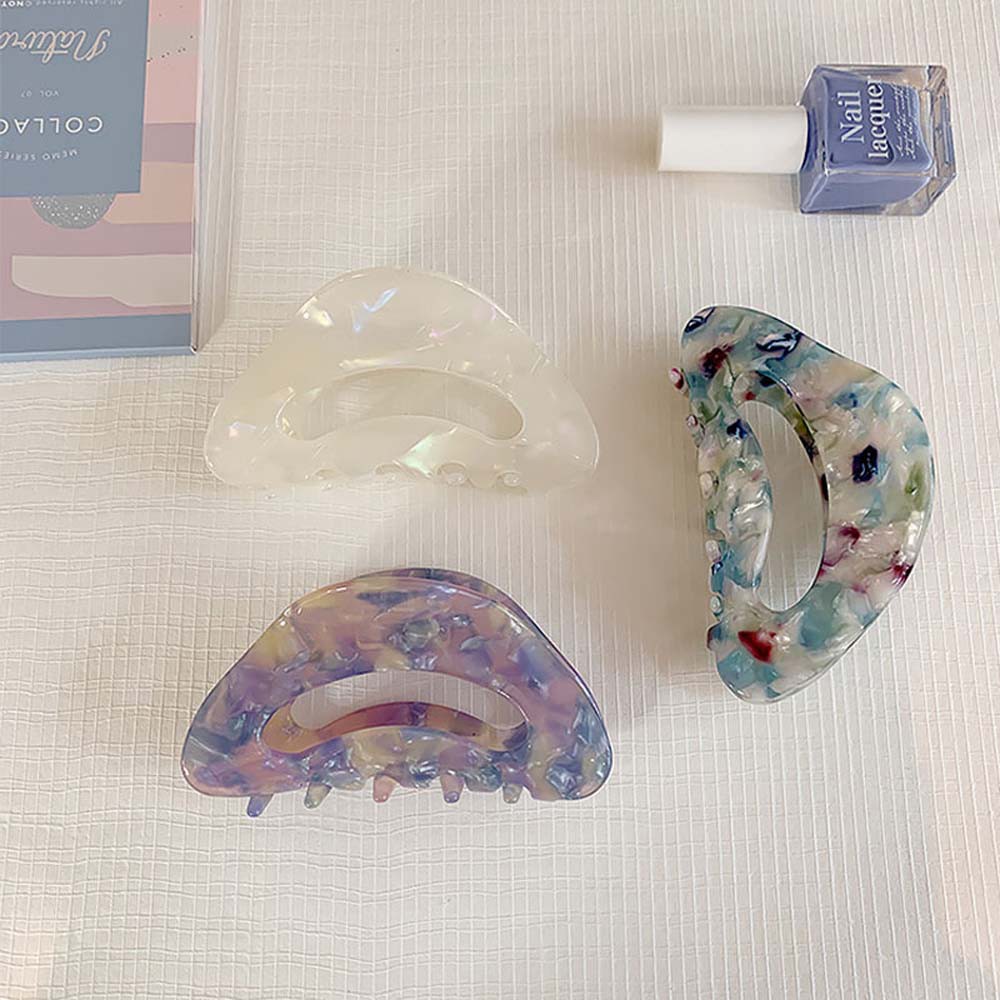 Kẹp Tóc Càng Cua Họa Tiết Hình Học Nhiều Màu Cho Nữ