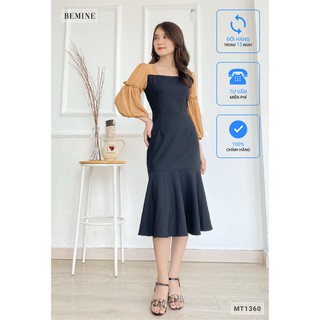 Đầm đuôi cá tay phối voan BEMINE MT1360DEN