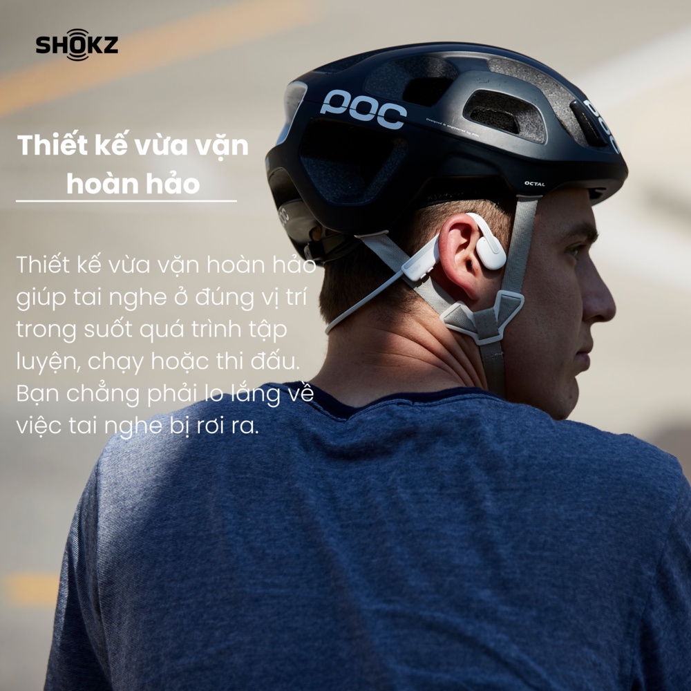 Tai Nghe Bluetooth Thể Thao Truyền Âm Thanh Qua Xương SHOKZ OPENMOVE S661 Màu Trắng - Bảo Hành 2 Năm