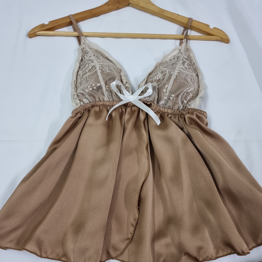 Đồ Ngủ Sexy, Đồ Ngủ 2 Dây Sexy Phối Ren Ảo Xẻ Tà Quần Dài Gợi Cảm Freesize - Linqustore