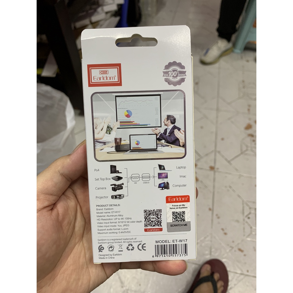 Cáp HDMI to USB 3.0 video capture Earldom ET-W17 - hỗ trợ Live Stream, ghi hình từ điện thoại, Camera, PS4, XBOX