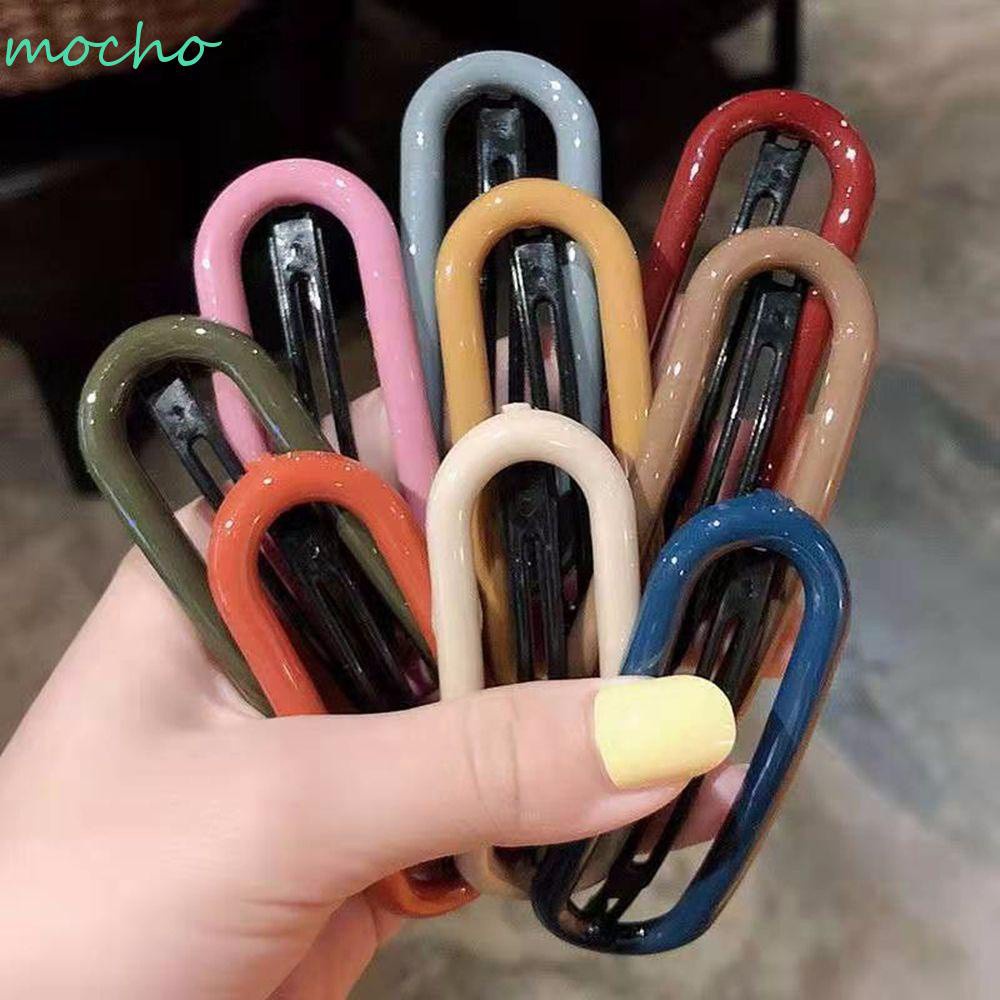 Kẹp tóc hình bầu dục nhiều màu sắc dễ thương