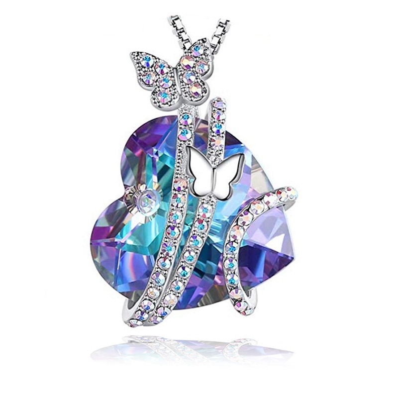 Vòng cổ mặt hình trái tim đính đá thời trang cho nữ