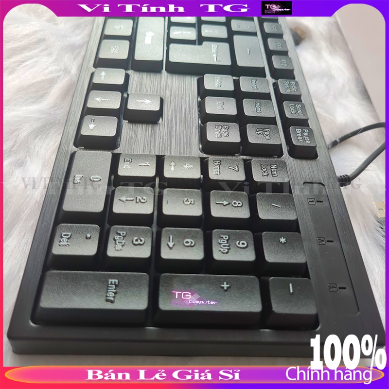 Combo bàn phím chuột có dây giá rẻ màu đen VTTG bosston D5300/s6600