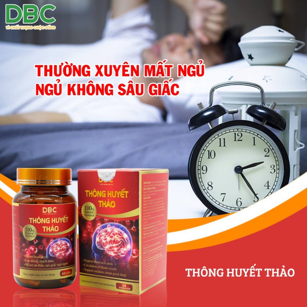 Hoạt Huyết Dưỡng Não Thông Huyết Thảo DƯỢC BẢO CHÂU Hỗ Trợ An Thần Lưu Thông Mạch Máu Giúp Ngủ Ngon Sâu Giấc 30/60 Viên