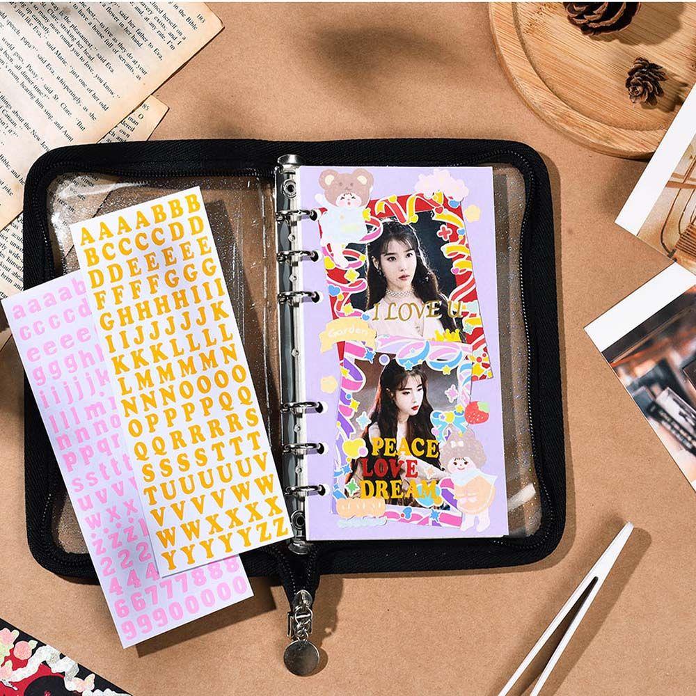 OCEANMAP Sticker Dán Trang Trí Album Ảnh Họa Tiết Chữ Cái Và Con Số Theo Phong Cách Retro Sáng Tạo