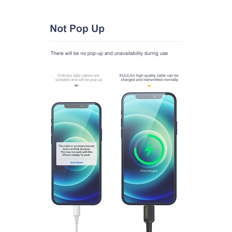 Cáp Sạc Nhanh KUULAA Cổng USB C Sang Lightning Cho iPhone 12 Mini Pro Max 11 8 7 PD 20W 30W