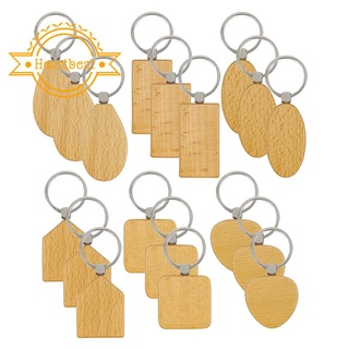 Set 18 mặt gỗ trơn dùng làm móc khóa/móc khóa diy