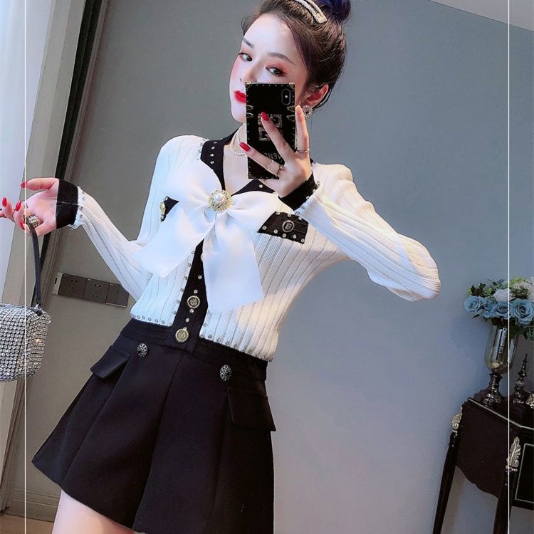 Áo khoác cardigan dệt kim tay dài cổ chữ V thiết kế mới thời trang dành cho mùa thu năm 2021