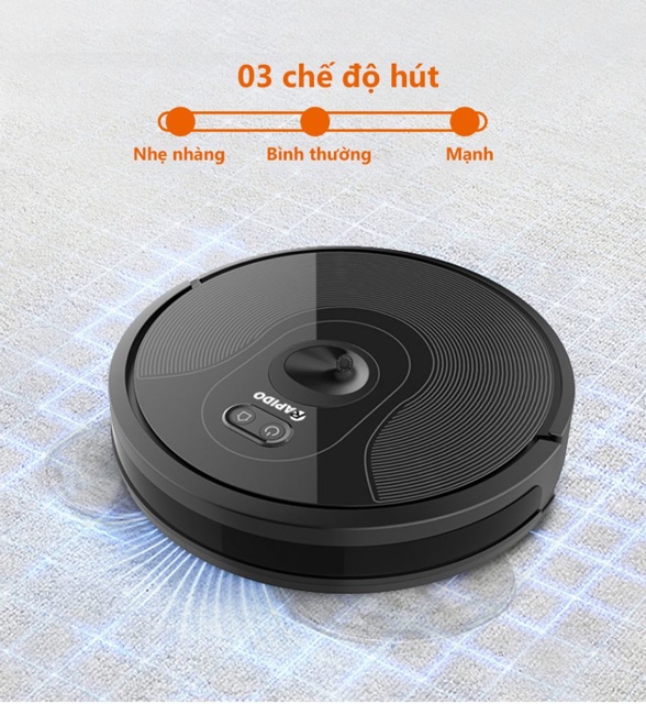 Robot Hút Bụi Lau Nhà[THANH LÝ NGHỈ TẾT] Vừa lau vừa hút RAPIDO RR6