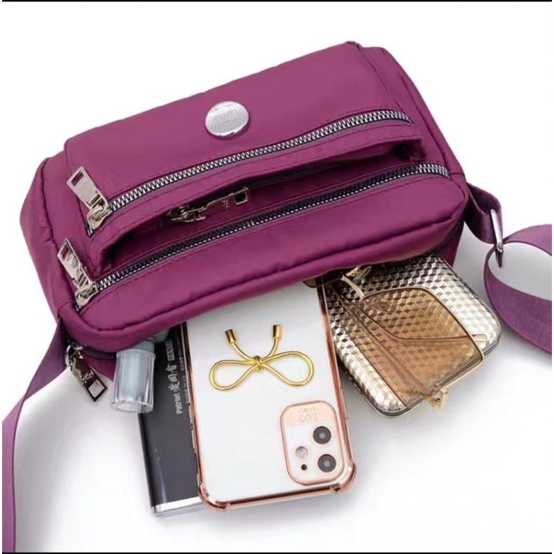 Túi Xách Nữ Vải Dù Mềm Đeo Chéo Thời Trang Trẻ Trung Nhiều Ngăn Đa Năng -A&ESHOP 88887