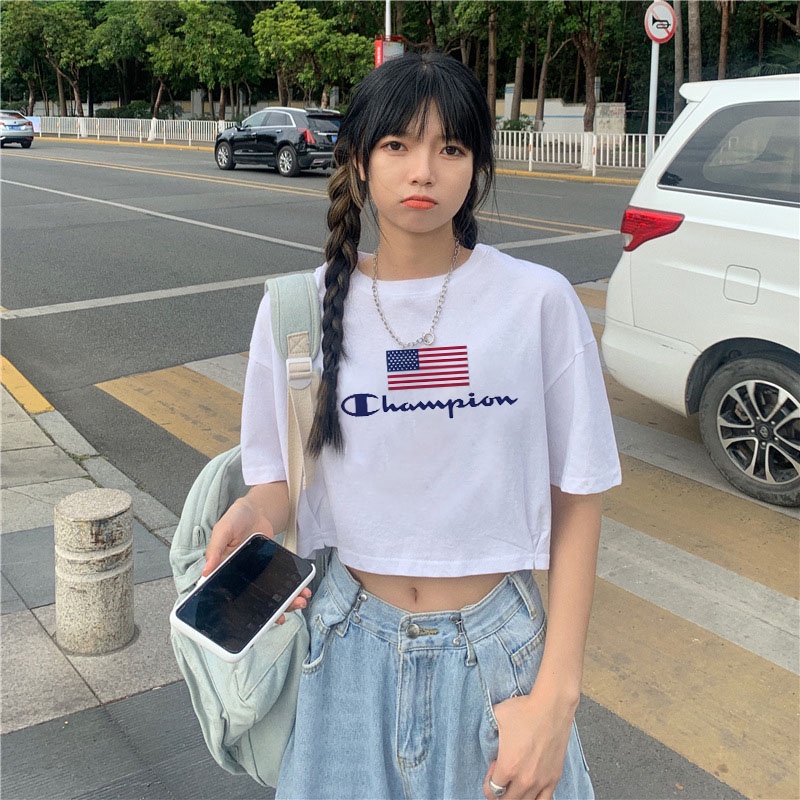 Áo croptop nữ tay ngắn cổ tròn vải thun cotton kiểu hàn quốc CR055 Miucho in chữ
