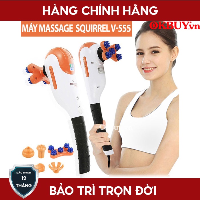 Máy Massage Cầm Tay 5 Đầu Mini Squirrel V-555