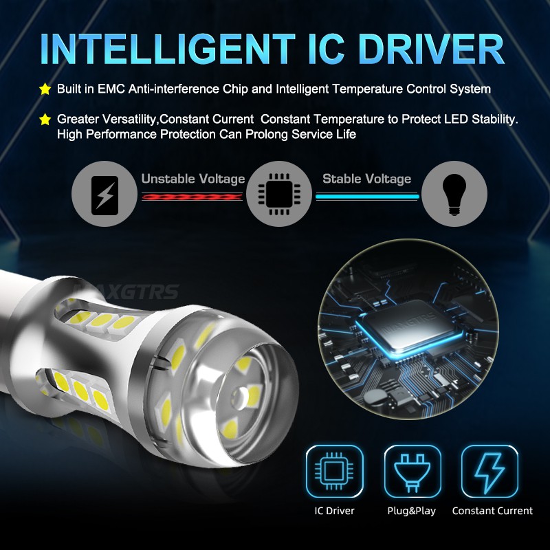 Set 2 đèn LED MAXGTRS 1156 1157 7440 7443 3156 3157 LED BA15S BAY15D P21W T20 P21/5W W21/5W S25 dành cho xe ô tô