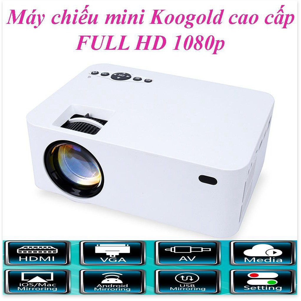 Máy Chiếu Gia Đình KOOGOLD ✔chính hãng✔️ Full HD, Kết Nối Wifi, Điện Thoại, Độ Phân Dải Cao, Sắc Nét. Bảo hành 12T