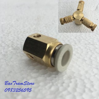 Đế đồng gắn bep phun sương 3 hướng - Đế đồng 3 hướng