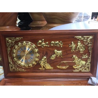 TRANH GỖ HƯƠNG ĐỒNG HỒ CHA MẸ DÁN VÀNG 24K