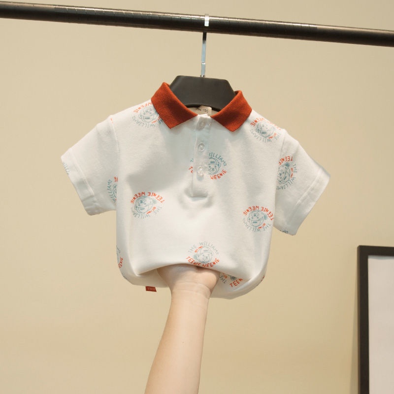 Áo Thun polo Cotton Tay Ngắn Phong Cách Hàn Quốc Cho Bé Trai