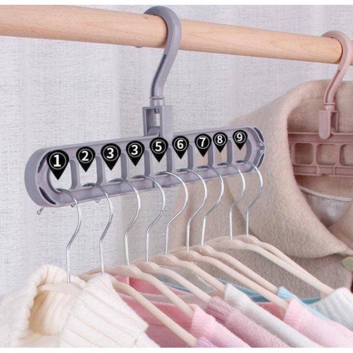 MÓC TREO QUẦN ÁO 9 LỖ XOAY 360 ĐỘ TIẾT KIỆM DIỆN TÍCH TỐI ĐA - CHỊU NẶNG CỰC TỐT