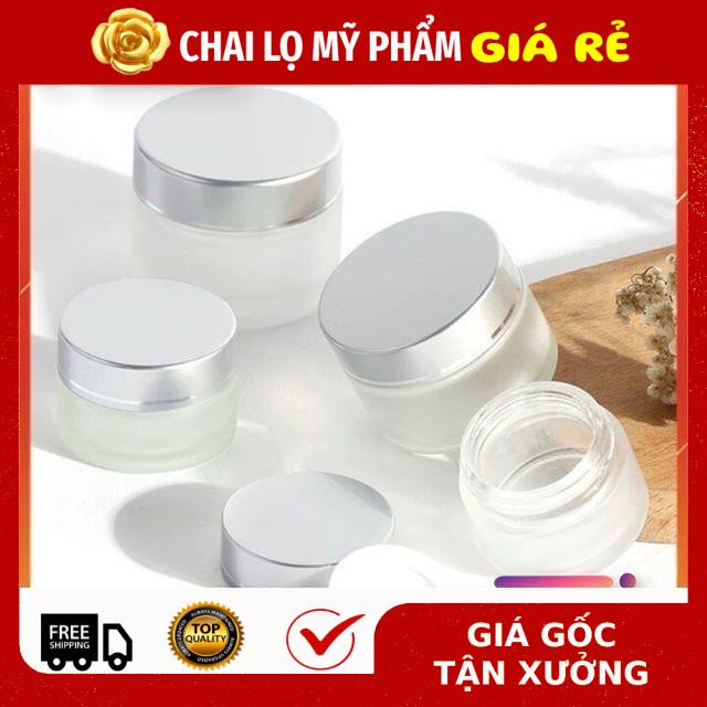 Hủ Đựng Kem ❤ RẺ VÔ ĐỊCH ❤ Hũ kem thủy tinh bạc 5g,10g,15g,20g,30g,50g đựng mỹ phẩm , phụ kiện du lịch