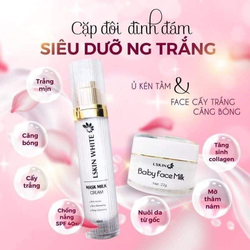 Combo ủ trắng kén tằm và kem face baby millk | BigBuy360 - bigbuy360.vn