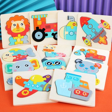 Đồ Chơi Ghép Hình Gỗ Nổi 3D Cho Bé Từ 1-3 Tuổi