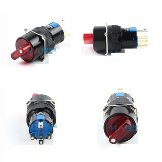 Công tắc xoay / gạt loại tròn 16mm có led 12v