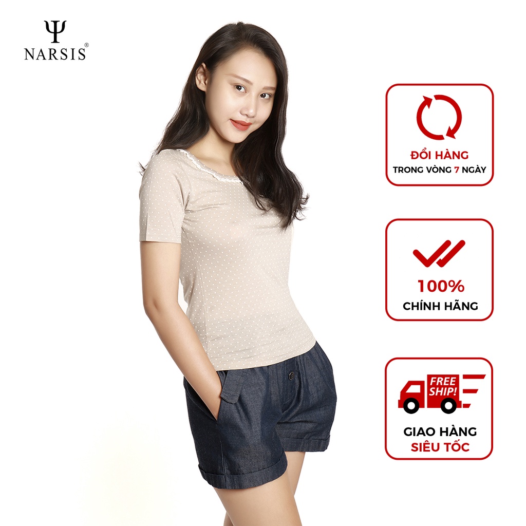 Áo kiểu nữ Narsis NWS2015 chấm trắng