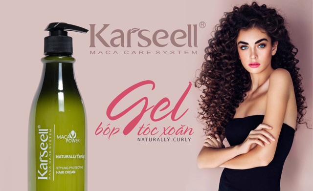 [Tặng mũ trùm] Gel bóp tóc uốn xoăn Karseell Naturally Curly (gel mềm) 500ml