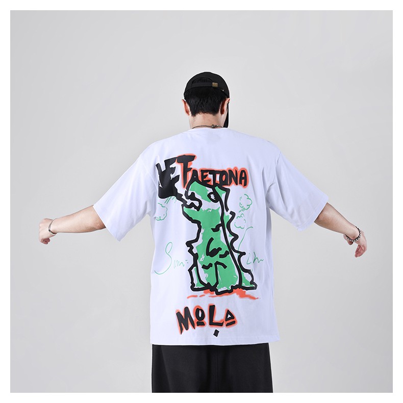 ÁO THUN UNISEX AOMI KHUNG LONG XANH FIRE TAY NGẮN TAY LỠ NAM NỮ CHẤT LƯỢNG CAO