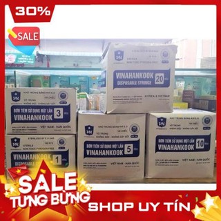 Hộp 100 cây bơm kim tiêm ống chích sử dụng 1 lần 1cc/ml, 3cc/ml, 5cc/ml, 10cc/ml, 20cc/ml