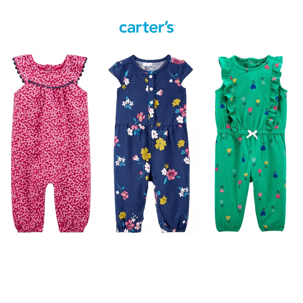 Body đùi bé gái thun cotton 100% hoa văn, họa tiết đáng yêu Carter dư xịn size 3-24M (4-13.5kgs), romper  bé gái(Phần 1)