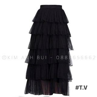 Chân váy ren tầng