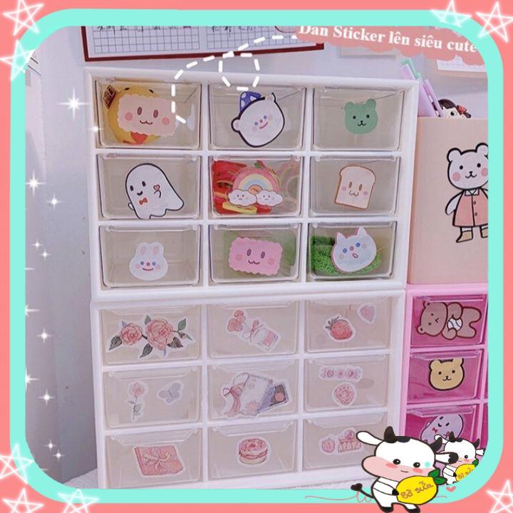 Tủ Mini 9 Ngăn Decor Góc Học Tập Phòng Học Siêu Xinh Kệ Nhựa Tiện Dụng Đựng Washi Tape DDT07