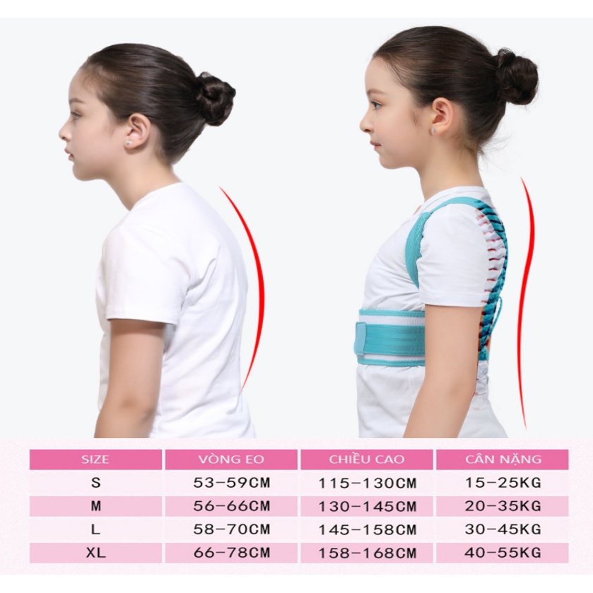 Đai Chống Gù Lưng Cho Trẻ, Trị Lưng Tôm, Định Hình Cột Sống