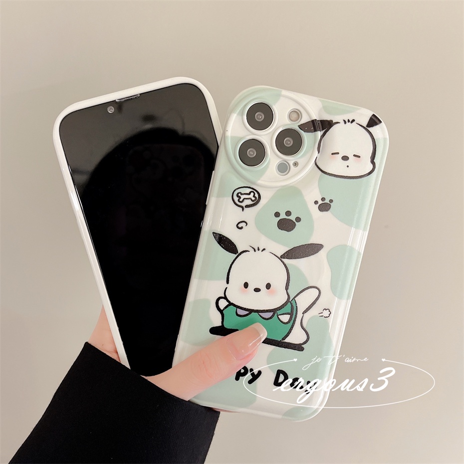 Ốp Điện Thoại Mềm Họa Tiết Pochacco Bảo Vệ Ống Kính Máy Ảnh Cho iPhone 14 13 12 11 Pro Max SE2020 X XR Xs Max 7 8 Plus