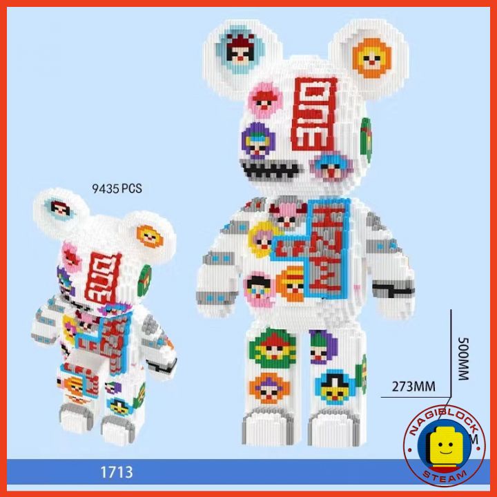 Mô hình lắp ráp gấu Bearbrick Xizai cỡ lớn làm quà tặng, trang trí decor