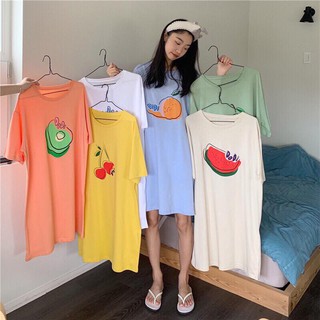 Váy thun nữ hoa quả sẵn 6 màu chuẩn ảnh VV5