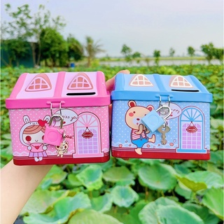 Ống Tiết Kiệm Có Ổ Khoá Mẫu Heo/Ngôi Nhà Xinh Xắn Cho Bé Iu