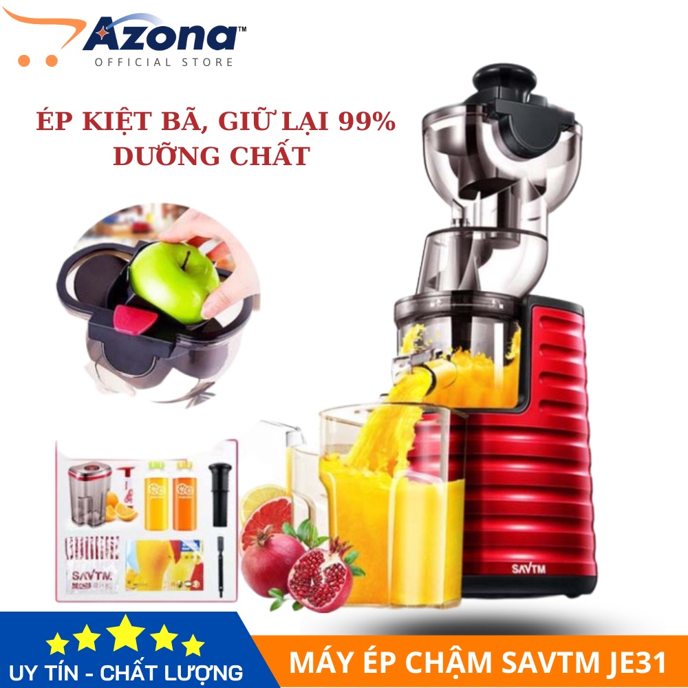 Máy Ép Chậm Nguyên Quả - Máy Ép Hoa Quả SAVTM JE31.Máy Ép Chậm Rau Củ Quả Bản Pro Công Suất Lớn 250W