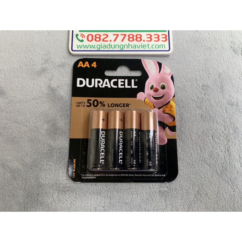 Pin tiểu kiềm Duracell Coppertop Alkaline AA LR6 MN1500 1.5V chính hãng